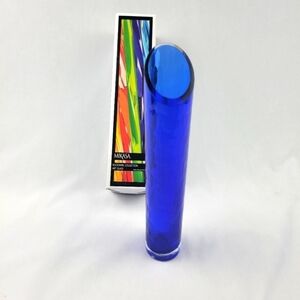 Mikasa Rockswirl Collection Art Glass contemporary vase in blue